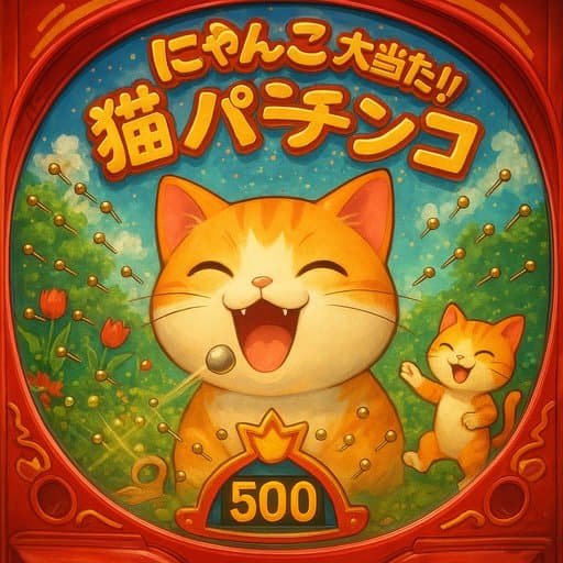 にゃんこパチンコ｜猫だらけの盤面で大当たりを狙え！アニメ風パチンコゲーム