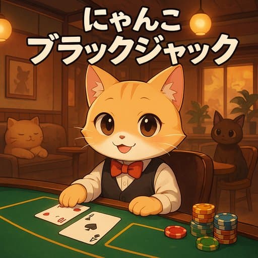 にゃんこブラックジャック｜猫ディーラーに癒されながらチップを稼ぐ猫カフェ風カジノゲーム