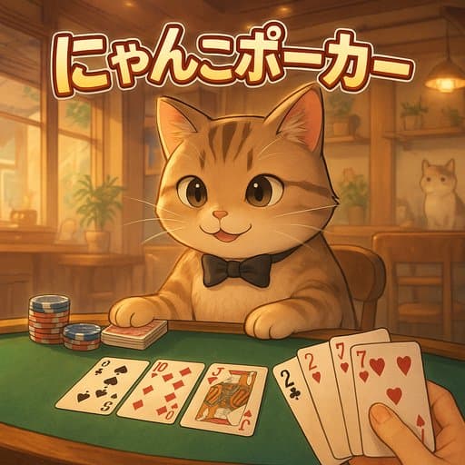 にゃんこポーカー｜猫ディーラーと真剣勝負！癒し系5カードドローポーカー